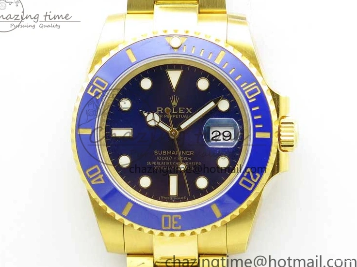 MiroTime 0522 TopPick Submariner 116610 LB ROF Best Edition YG Wrapped Blue Dial on YG Wrapped Bracelet A 2910